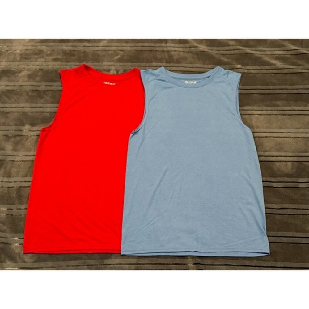 NEW 2PCK Gildan Performance Men's Adult Sleeveless T-Shirt Size SMALL
